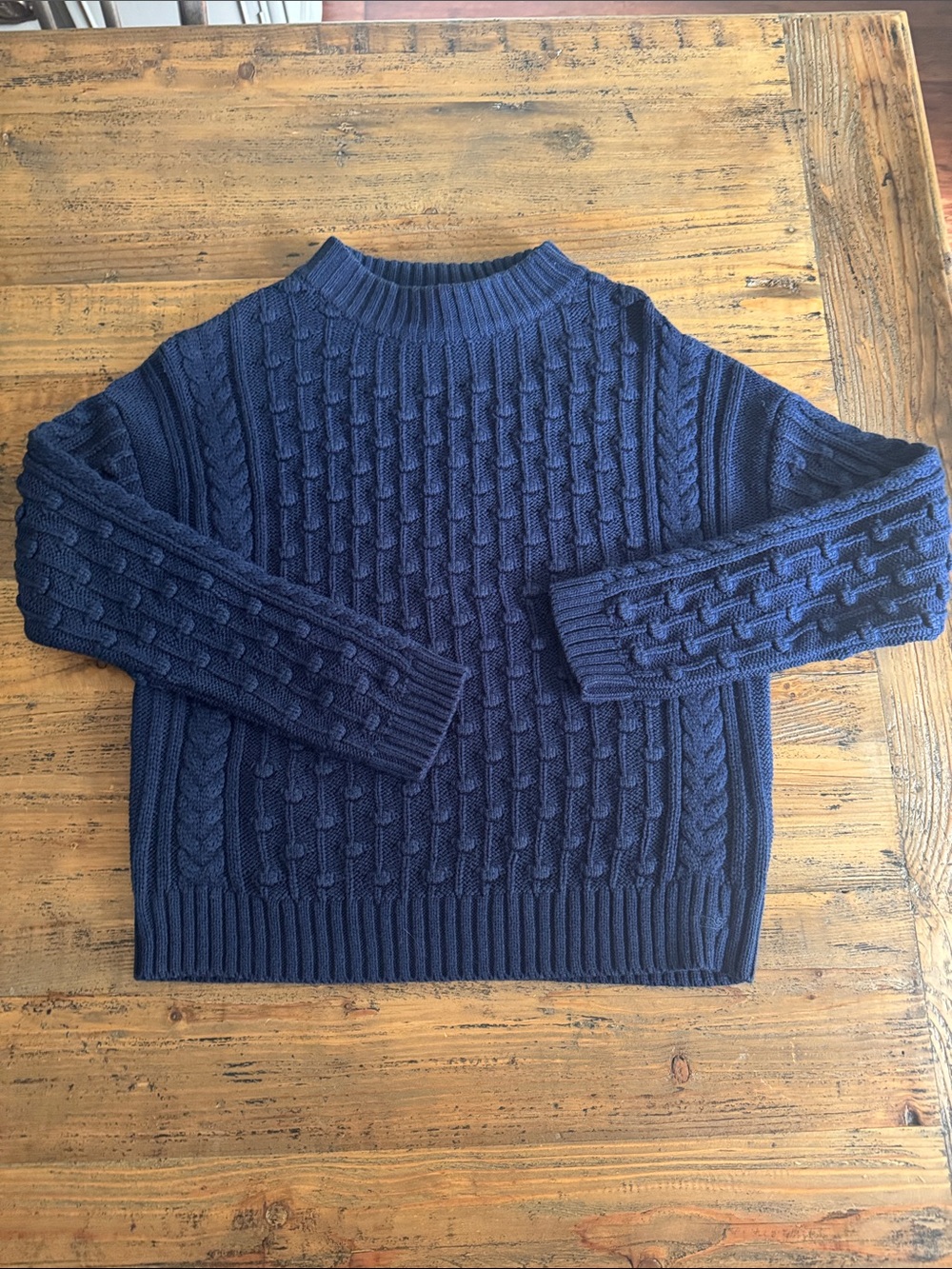 Vineyard Vines Girls Large/women’s XS Navy Cable-Textured Crewneck Sweater